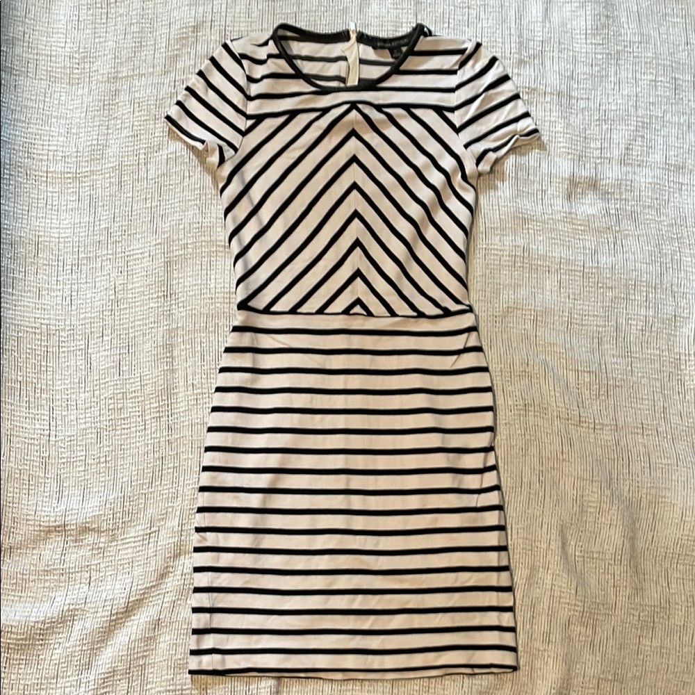 Banana Republic Black and White Sheath Dress with Peter Pan Collar